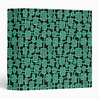 Abstract 041113 (1.5in) - Turquoise on Black Binder