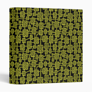 Abstract 041113 (1in) - Banana Yellow on Black Binder