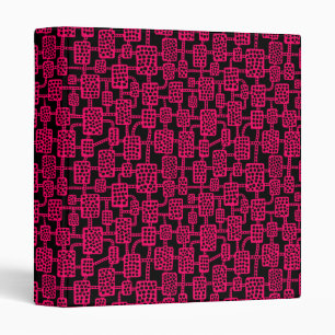 Abstract 041113 (1in) - Neon Red on Black Binder