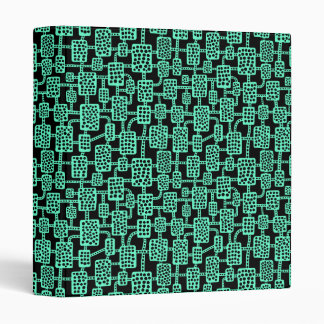 Abstract 041113 (1in) - Turquoise on Black Binder