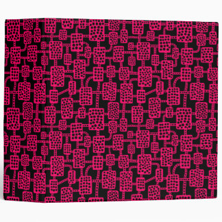 Abstract 041113 (2in) - Neon Red on Black Binder