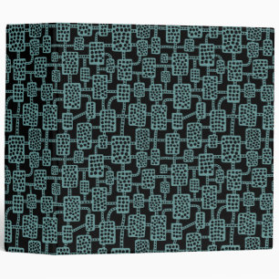 Abstract 041113 (2in) - Ocean Green on Black Binder