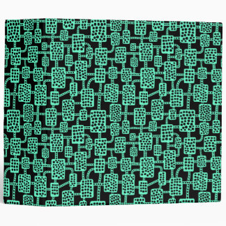 Abstract 041113 (2in) - Turquoise on Black Binder
