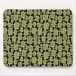 Abstract 041113 - Chalk Yellow on Black Mouse Pad