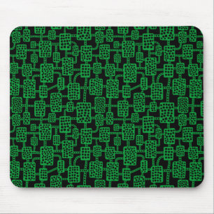 Abstract 041113 - Grass Green on Black Mouse Pad