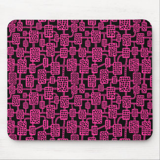Abstract 041113 - Hot Pink on Black Mouse Pad
