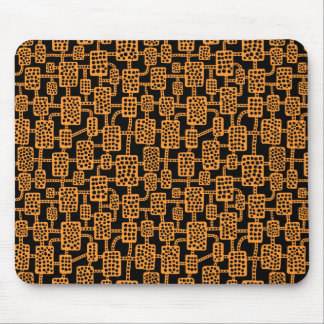 Abstract 041113 - Light Orange on Black Mouse Pad