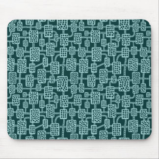 Abstract 041113 - Lt Blue Green on Dk Moss Green Mouse Pad