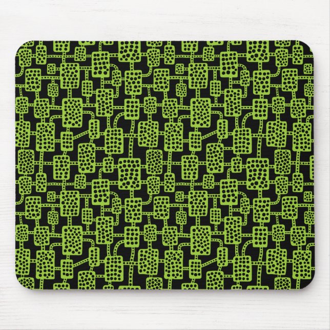 Abstract 041113 - Martian Green on Black Mouse Pad (Front)
