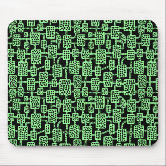 Abstract 041113 - Mint Green on Black Mouse Pad