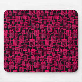 Abstract 041113 - Neon Red on Black Mouse Pad