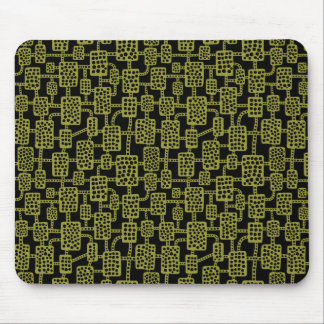 Abstract 041113 - Olive on Black Mouse Pad