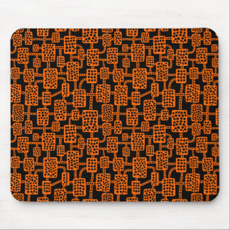 Abstract 041113 - Orange on Black Mouse Pad