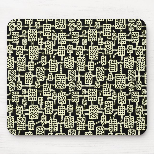Abstract 041113 - Pale Yellow on Black Mouse Pad (Front)