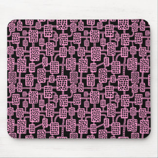 Abstract 041113 - Pink on Black Mouse Pad