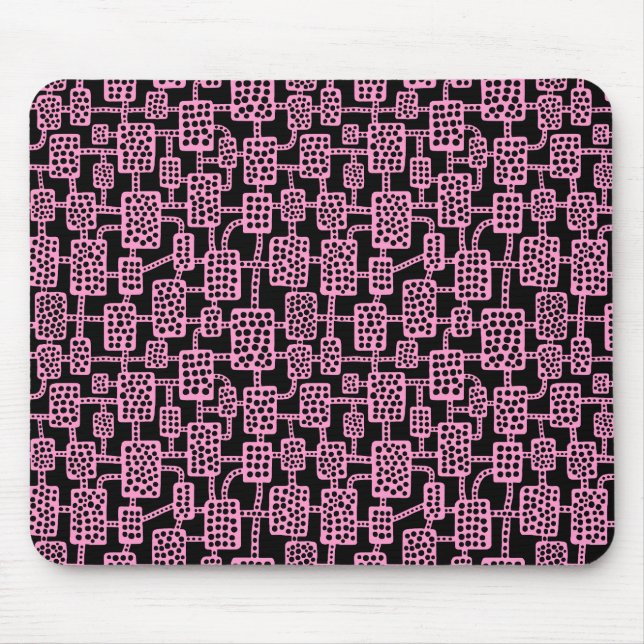 Abstract 041113 - Pink on Black Mouse Pad (Front)
