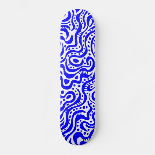 Abstract 041211v1 - Blue on White Skateboard