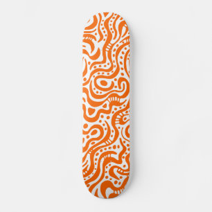 Abstract 041211v1 - Orange on White Skateboard