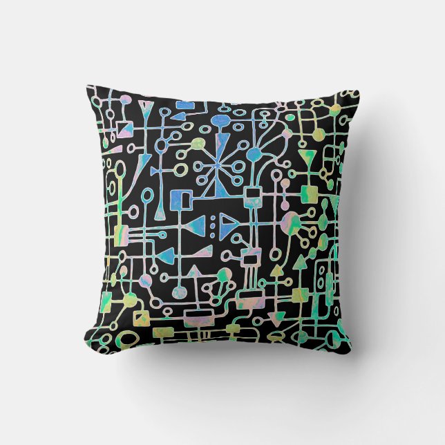 Abstract 090112 v2 throw pillow (Front)