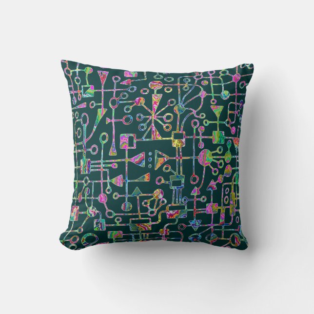 Abstract 090112 v5 throw pillow (Front)