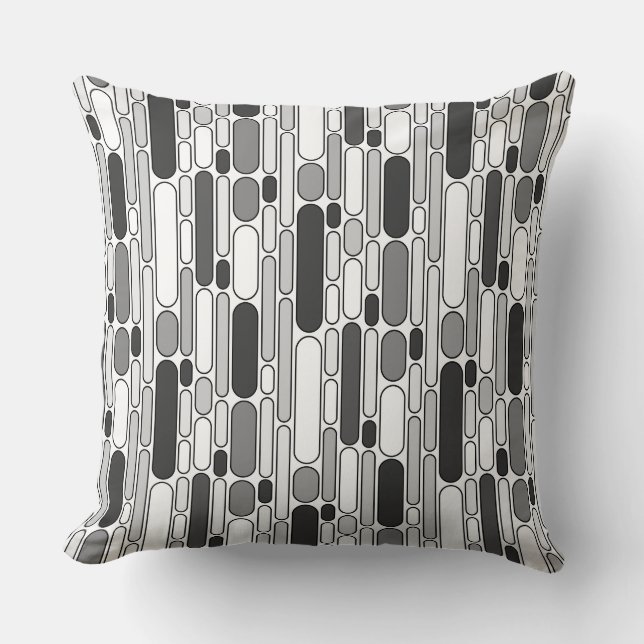 Abstract 100624 - Shades of Grey Throw Pillow (Front)