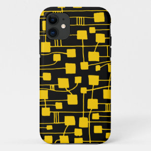 Abstract 111211 - Amber on Black iPhone 11 Case