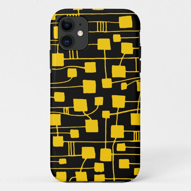 Abstract 111211 - Amber on Black Case-Mate iPhone Case (Back)