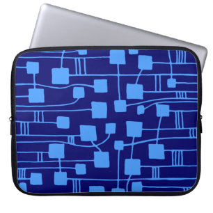 Abstract 111211 - Baby Blue on Dp Navy Laptop Sleeve
