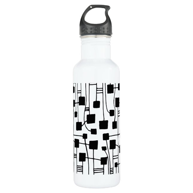 Abstract 111211 - Black 710 Ml Water Bottle (Front)