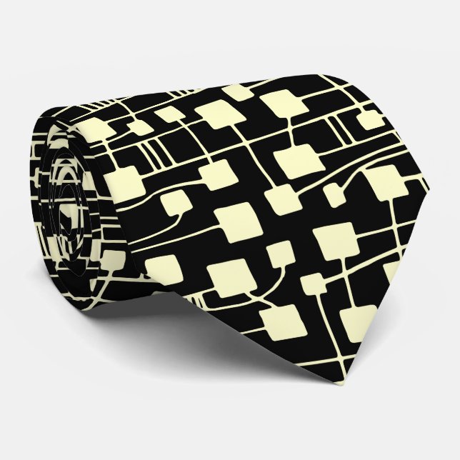 Abstract 111211 - Cream on Black Tie (Rolled)
