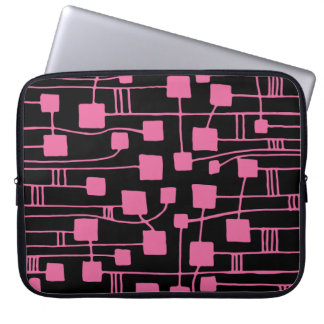 Abstract 111211 - Dusty Rose on Black Laptop Sleeve