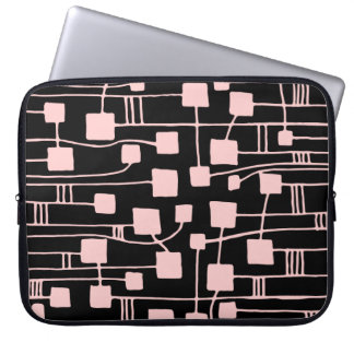Abstract 111211 - Faded Pink on Black Laptop Sleeve