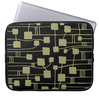 Abstract 111211 - Khaki on Black Laptop Sleeve