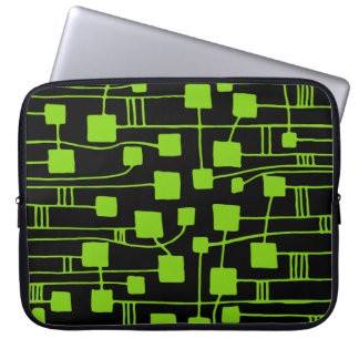 Abstract 111211 - Martian Green on Black Laptop Sleeve