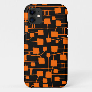Abstract 111211 - Orange on Black iPhone 11 Case