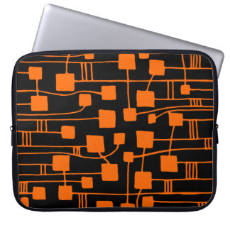 Abstract 111211 - Orange on Black Laptop Sleeve