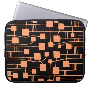 Abstract 111211 - Peach on Black Laptop Sleeve
