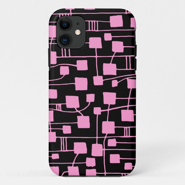Abstract 111211 - Pink on Black Case-Mate iPhone Case (Back)