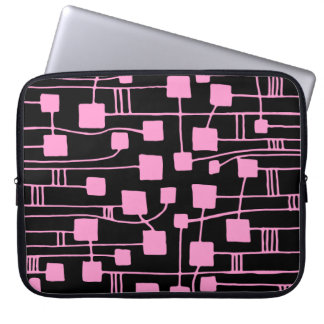 Abstract 111211 - Pink on Black Laptop Sleeve