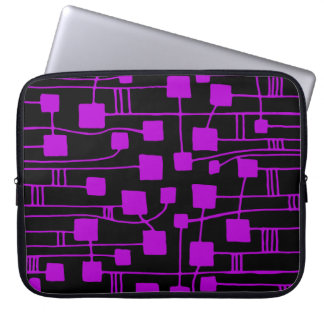 Abstract 111211 - Purple on Black Laptop Sleeve