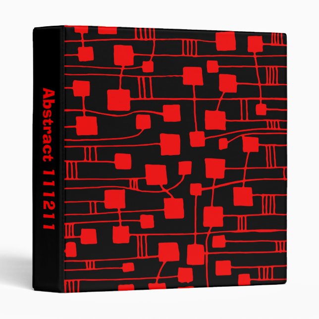 Abstract 111211 - Red on Black (2in) Binder (Front/Spine)
