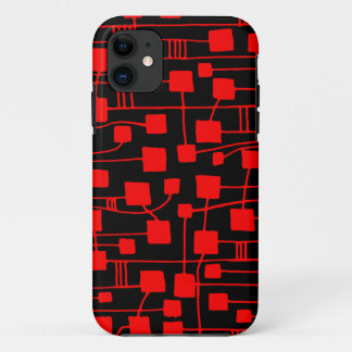 Abstract 111211 - Red on Black iPhone 11 Case
