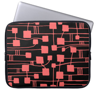 Abstract 111211 - Tropical Pink on Black Laptop Sleeve