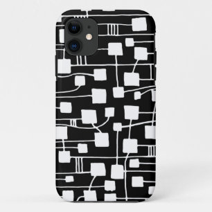 Abstract 111211 - White on Black iPhone 11 Case