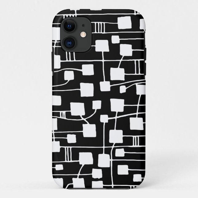 Abstract 111211 - White on Black Case-Mate iPhone Case (Back)