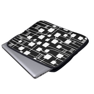 Abstract 111211 - White on Black Laptop Sleeve