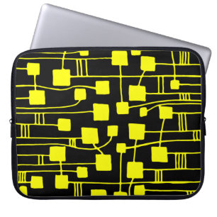 Abstract 111211 - Yellow on Black Laptop Sleeve