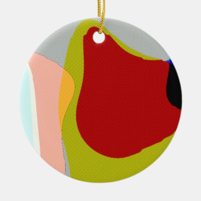 Abstract 1117 - Colourful Pop Art Ceramic Ornament (Front)