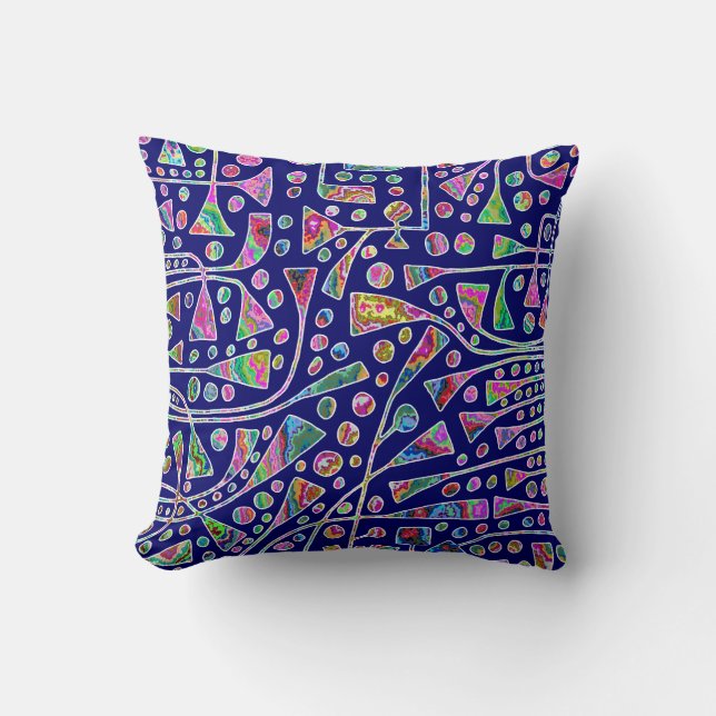 Abstract 120112 v1 - On Blue Throw Pillow (Front)