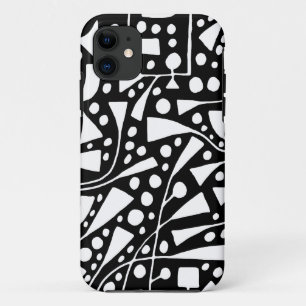 Abstract 120112 White on Black iPhone 11 Case